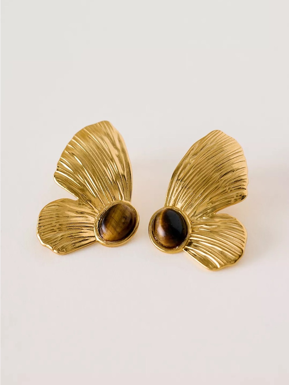 Tiger eye butterfly earrings Q1095
